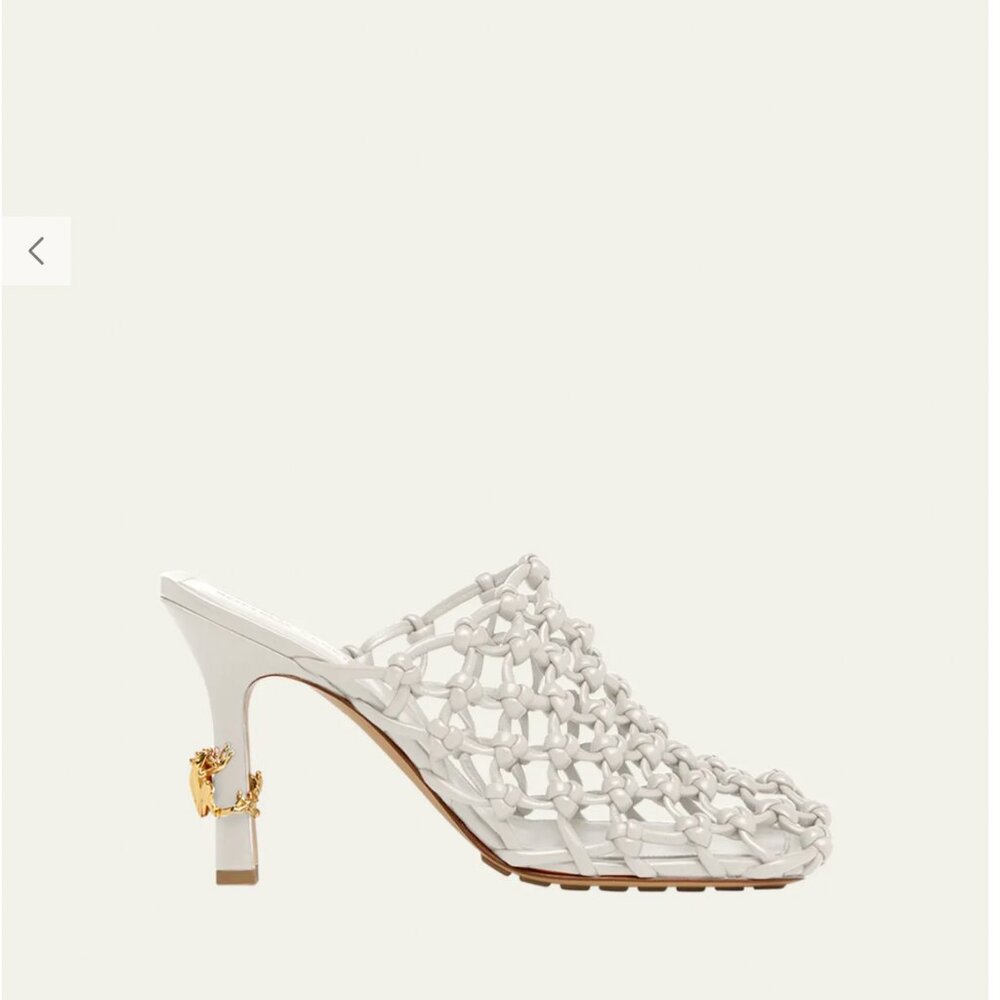 Bottega Veneta Frog Knotted Leather Stiletto Mules